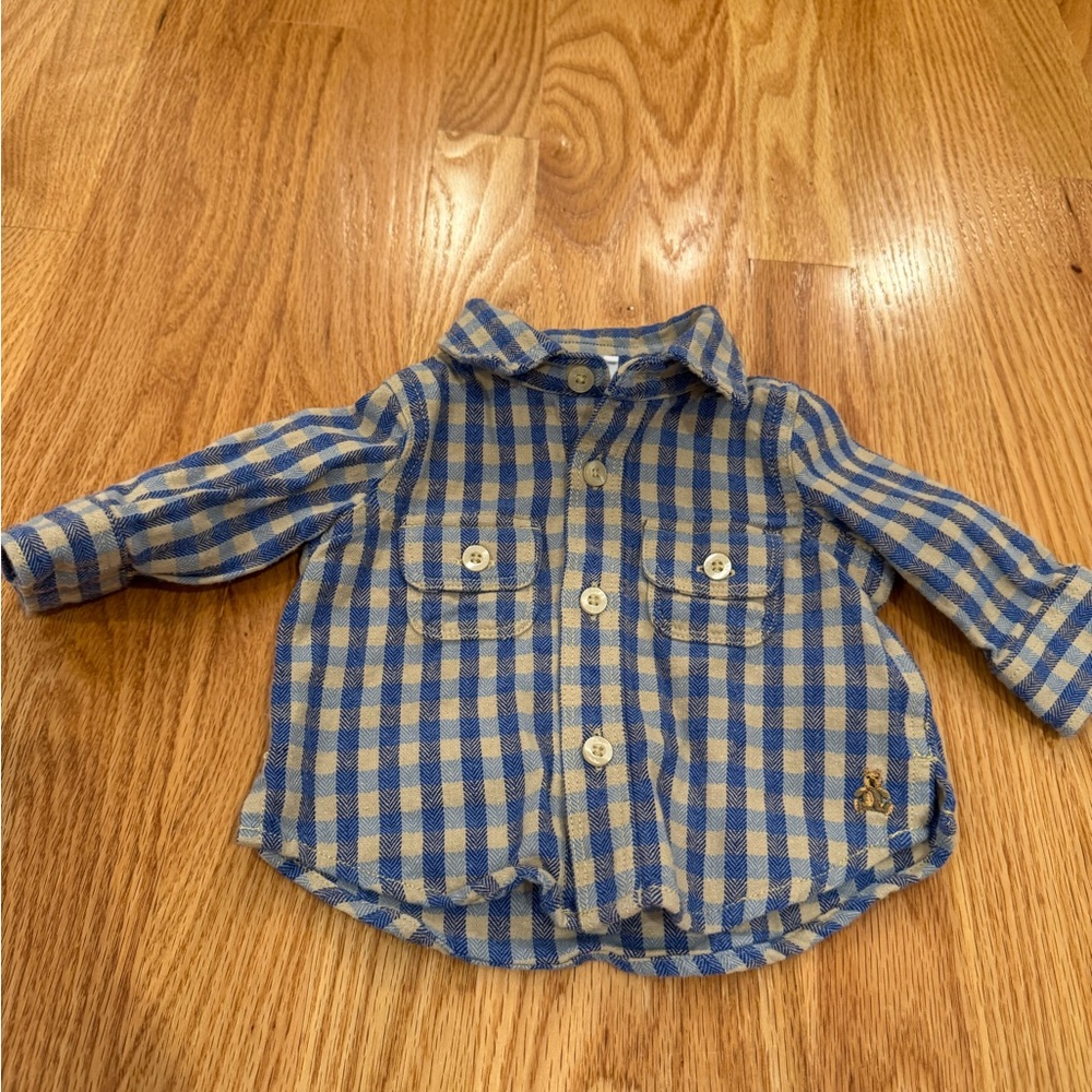 Baby Gap plaid button down shirt 0-3 months